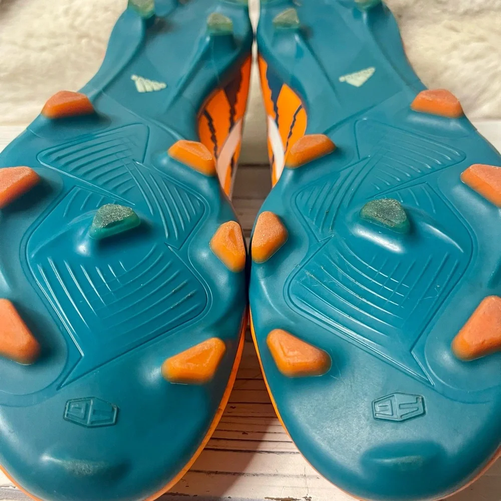 CLEAN Size‎ 11 - adidas Messi 10.3 FG Orange Teal Football Soccer Cleats Male